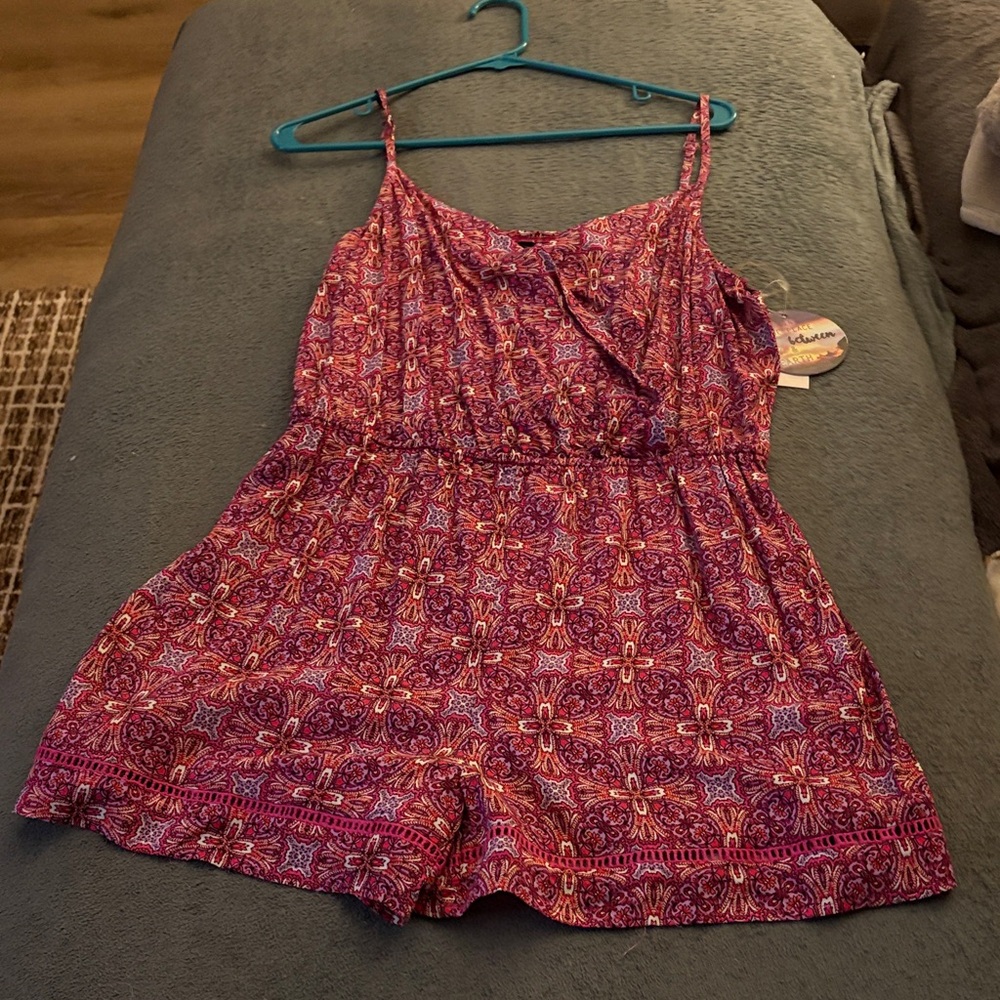 Floral Pink short romper